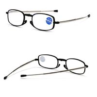 Folding metal reading glasses 8799 with Blue ray cut protection with case, diopters from +1.00 to +4.00, RMC=62-64
