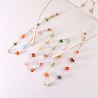 Металлическая нескользящая цепочка золотого цвета, с разноцветными камнями, для очков и масок GL1887