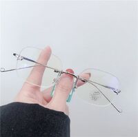 Оправа металлическая безободковая, линзы с Blue Block покрытием Santa 0735