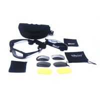 Safety shockproof tactical goggles +3 caps X7