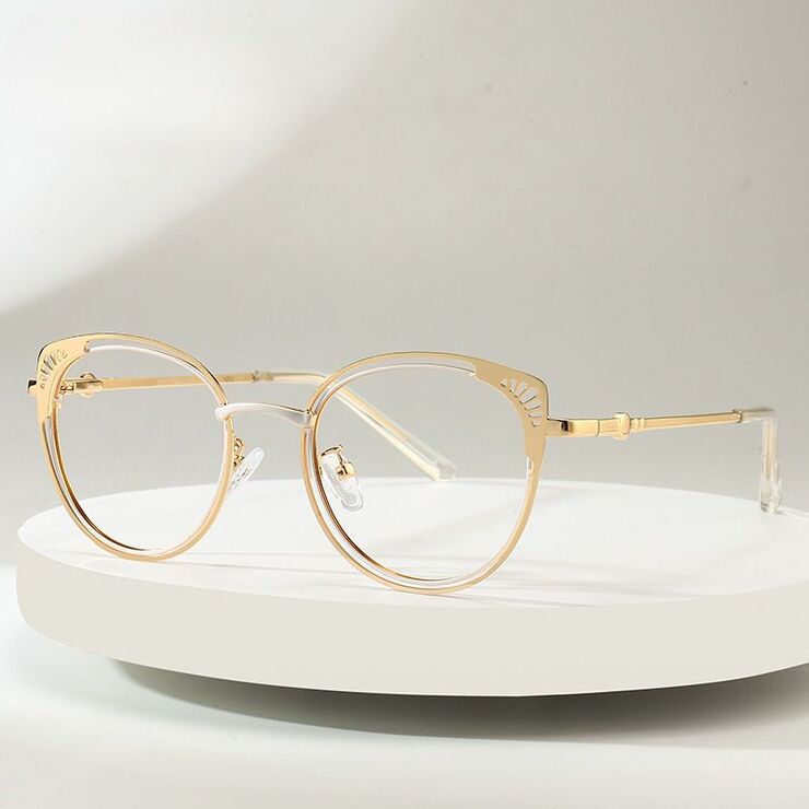 Очки металлические с защитой от синего света 9748-GT