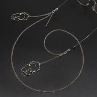 Metal non-slip chain, with pendant cross with mask, for glasses and masks GL733