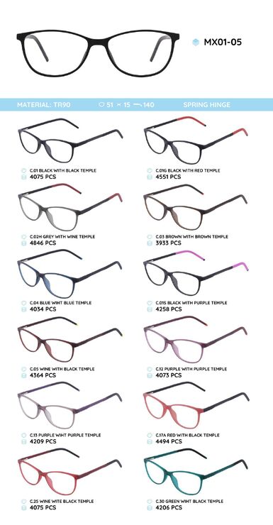 TR-90 plastic frames for glasses MX01-05