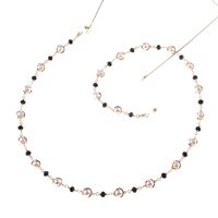 Metal non-slip chain, with crysta and pearl, for glasses and masks GL851