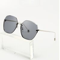 Metal rimless sunglasses with UV400 protection 2939-GT