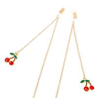 Металлическая нескользящая цепочка золотого цвета, с подвеской в виде вишни, для очков и масок GL242