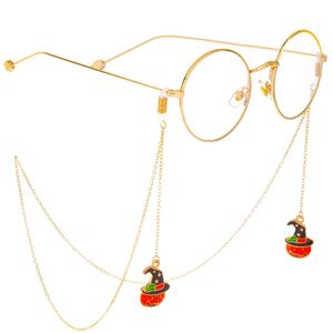 Металлическая нескользящая цепочка золотого цвета, с тыквенной шляпой, для очков и масок GL311