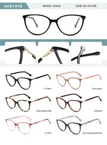 Plastic acetate frame for women with spring hinges 13422-DA