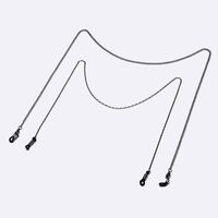 Black-colored metal non-slip chain, two-piece set, thick and thin, for glasses and masks GM107