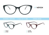 Plastic acetate eyeglasses frame for women with spring hinges WD1524