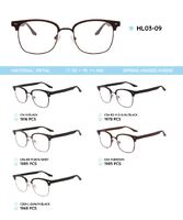 Металлическая оправа с дужками из материала TR-90 со встроенным флексом HL03-09