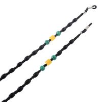 Black plastic non-slip bead chain, for glasses and masks GL149