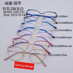 Metal ultrathin frames, with spring hinges Wilibolo G95-222