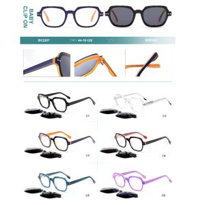 Plastic acetate frame for kids with spring hinges + polarized clip-on Big City BC2207S