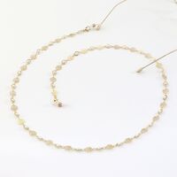 Gold-colored metal non-slip chain, with pearl and hollow rose, for glasses and masks GL990
