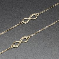 Gold-colored metal non-slip chain, with number 8, for glasses and masks GL393
