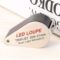 Лупа складная с универсальной подсветкой 7802-20倍-XX, диаметр: 21 мм, увеличение: 20X