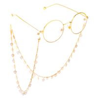 Metal non-slip chain, gold hollow with heart, for glasses and masks GL333