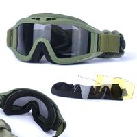 Safety shockproof tactical fog-proof with sponge goggles, set with 3 and 5 lens, 蝗虫大集合-DX