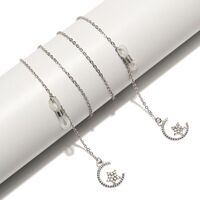 Металлическая нескользящая цепочка серебряного цвета, с подвеской в форме звезды со стразами, для очков и масок GL1516