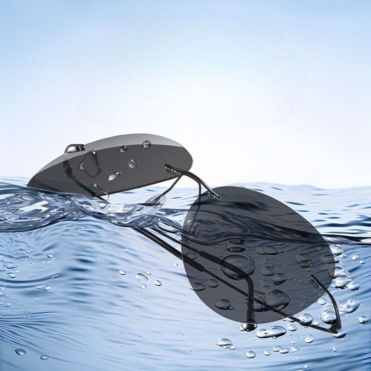 Polarized photochromic metal rimless sunglasses KY222105