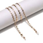 Металлическая нескользящая цепочка золотого цвета, круглая, для очков и масок GL1487