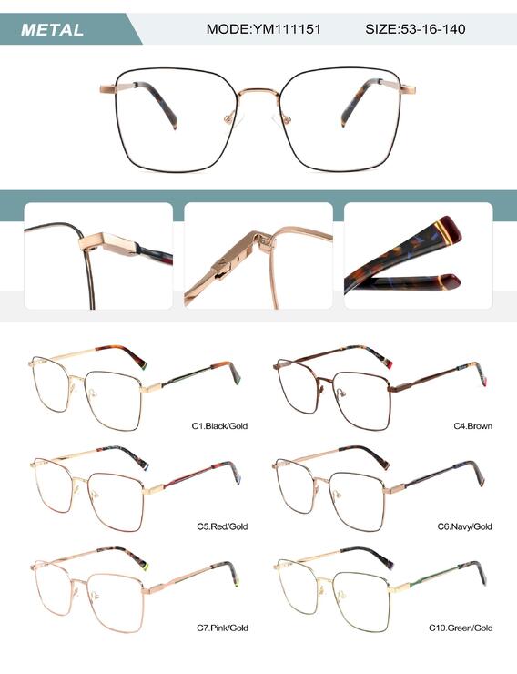 Оправа металлическая женская с флексом YM111151-DA