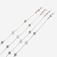 Metal non-slip chain gold and silver, 2-piece set with pearls, for glasses and masks GM089