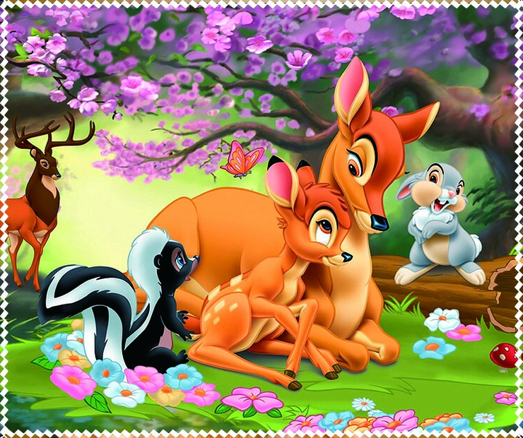 Glasses cleaning cloth with a pattern, microfiber material, individually wrapped ОЛЕНЕНОК БЕМБИ 1, 17.5*14.5 cm