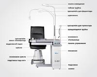 Ophthalmologist workstation, combined table + chair S-880B, tabletop 880*500 mm
