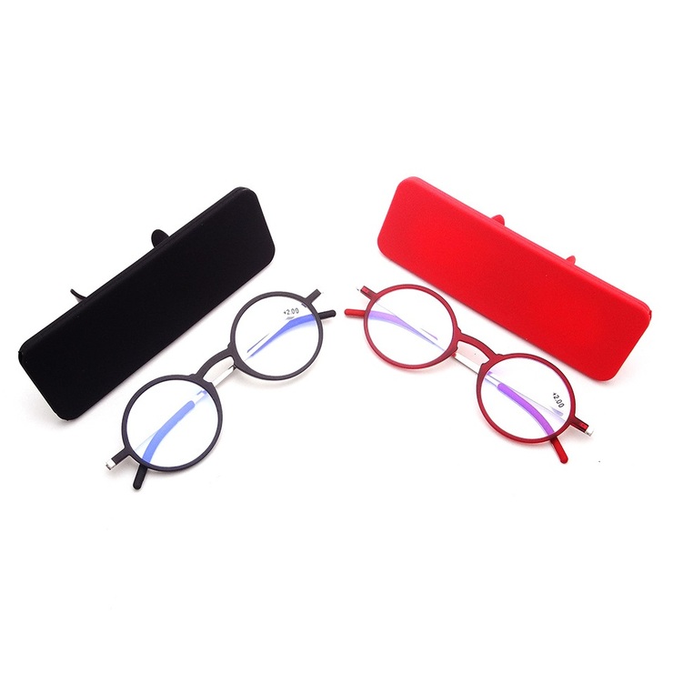Plastic reading pince-nez glasses with case mobile phone mount 6013-支架, diopters from +1.00 to +3.50, RMC=62-64