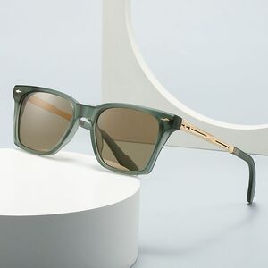 Plastic + metal retro square sunglasses for men Elit 6099-1-EL