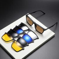TR90/PC plastic frame + 5 polarized sun protection magnet clip-on set + leather bag El Dorado EL2359A