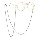 Black-colored metal non-slip chain, for glasses and masks GL172