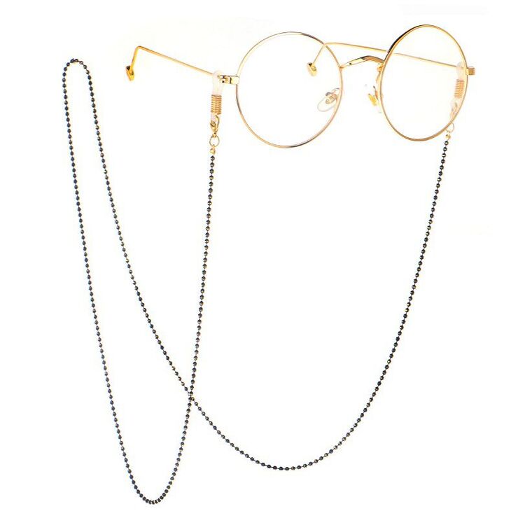 Black-colored metal non-slip chain, for glasses and masks GL172