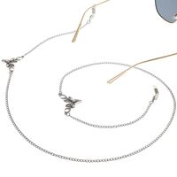 Silver-colored metal non-slip chain, with reindeer, for glasses and masks GL052