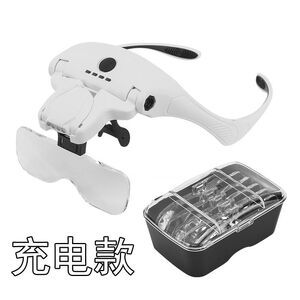 Binocular magnifier with backlight, magnifying glass with head mount 9892B2C1-XX, magnification: 1X, 1,5X, 2X, 2,5X, 3,5X