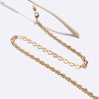 Металлическая нескользящая цепочка золотого цвета в форме сердца, для очков и масок GL1492