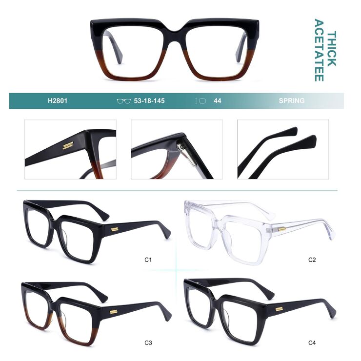 Plastic frames for glasses, thick acetate Big City H2801