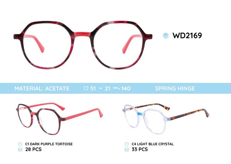 Plastic frames for glasses acetate material WD2169