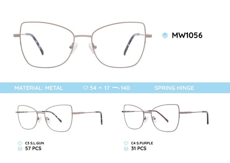 Metal women's frame for glasses MW1056