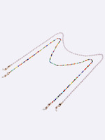 Набор из двух цепочек для очков из акрила, черного и малахитового зеленого цвета GM134