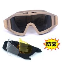 Safety shockproof tactical fog-proof with sponge goggles, set with 3 and 5 lens, 蝗虫大集合-DX