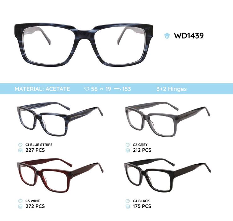 Plastic acetate eyeglasses frame for women WD1439