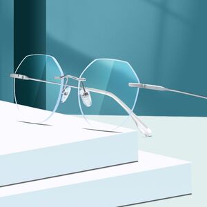 Металлические очки с защитой Blue Ray Cut KY5102半多边