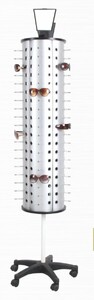 Стойка для очков напольная вращающаяся на 100 мест дешёвая с зеркалами HD701