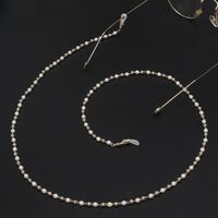 Gold-colored metal non-slip chain, with copper and pearl beads, for glasses and masks GL520