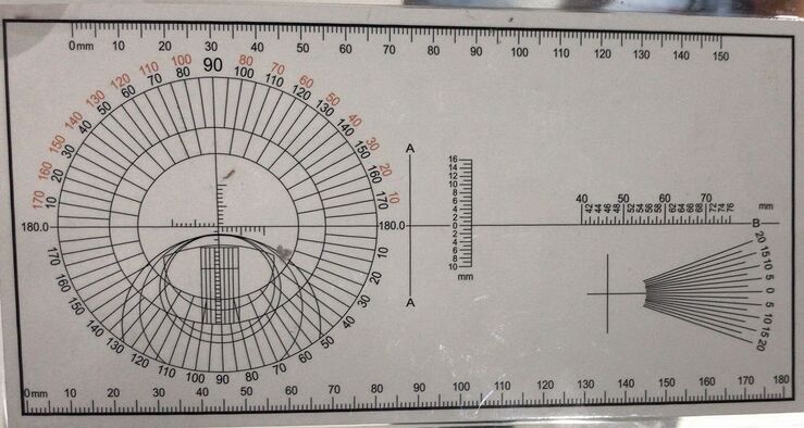 Таблица астигматическая для мастера по изготовлению очков (шкала Табо)