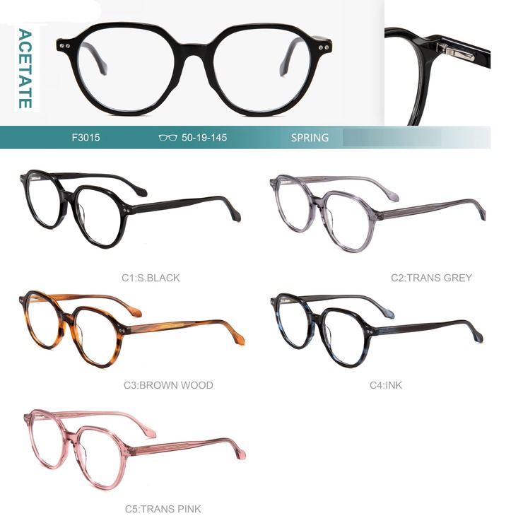 Acetate plastic frames for glasses with spring hinges Big City F3015