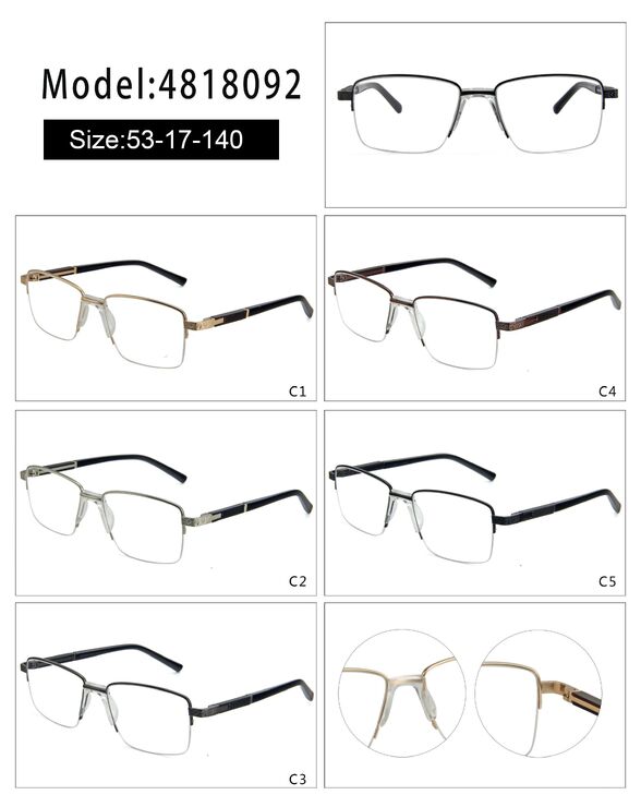 Оправа металлическая полуободковая с мягким носоупором и флексом 4818092-DA